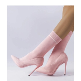 Botines calcetín rosa con tacón Pelletier - Solea rosado 1