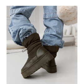 Botas de nieve con plataforma aislante verde 3