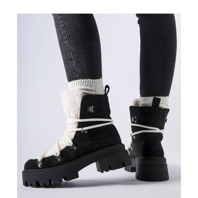 Botas de trabajo negras con lengüeta decorativa. negro 1