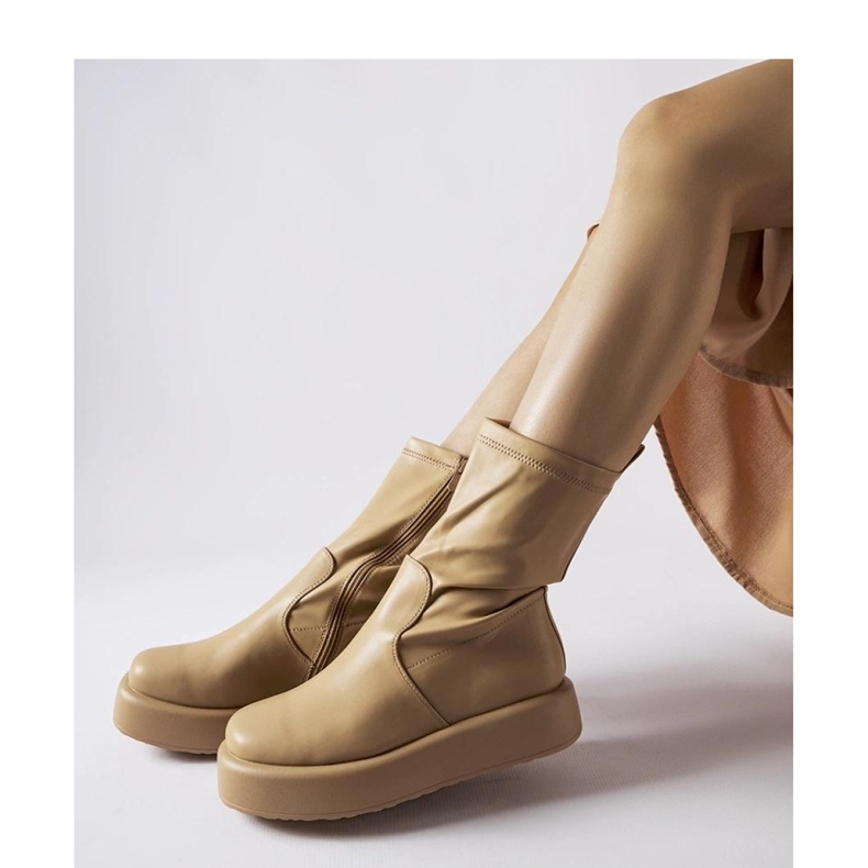 Botas plataforma beige 1