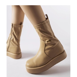 Botas plataforma beige 2