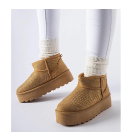 Botas de nieve marrones con circonitas. marrón 1 Botas de nieve marrones con circonitas. marrón 1