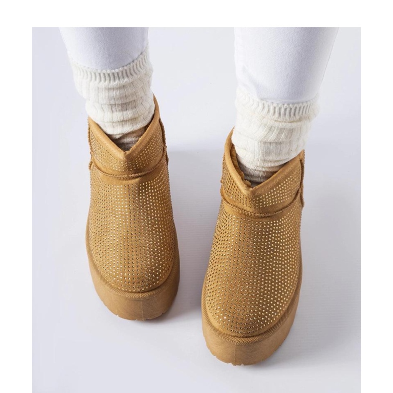 Botas de nieve marrones con circonitas. marrón 2