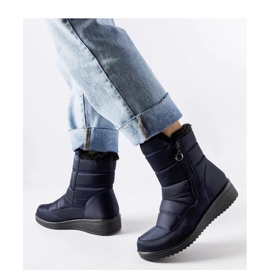 Botas de nieve azul marino con cuña baja. 1
