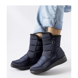 Botas de nieve azul marino con cuña baja. 2