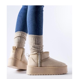 Botas de nieve con plataforma beige 1