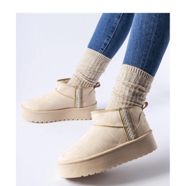 Botas de nieve con plataforma beige 2
