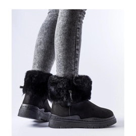Botas de nieve negras con aislamiento y cremallera. negro 2