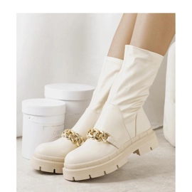Botas beige con suela alta 1 Botas beige con suela alta 1