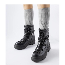 Botas de nieve negras con puños. negro 1