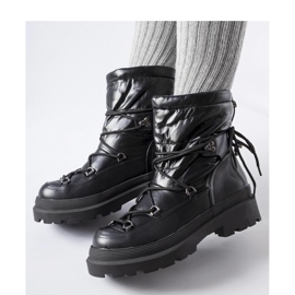 Botas de nieve negras con puños. negro 2