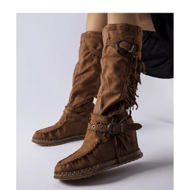 Botas marrones con cuña interior marrón 1 Botas marrones con cuña interior marrón 1