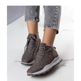Botas de montaña de mujer con aislamiento gris 1