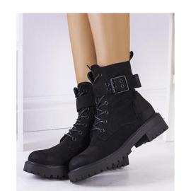 Botines negros con cordones para mujer 1 Botines negros con cordones para mujer 1
