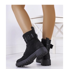 Botines negros con cordones para mujer 2