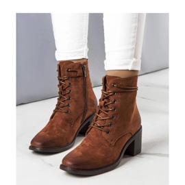 Botines marrones con cordones marrón 1 Botines marrones con cordones marrón 1