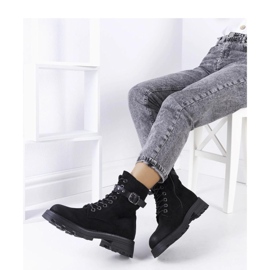 Botines negros con cordones para mujer 1 Botines negros con cordones para mujer 1