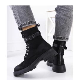 Botines negros con cordones para mujer 2