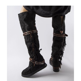 Botas cuña negras negro 1