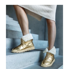 Botas de nieve con aislamiento dorado y cuello. 1
