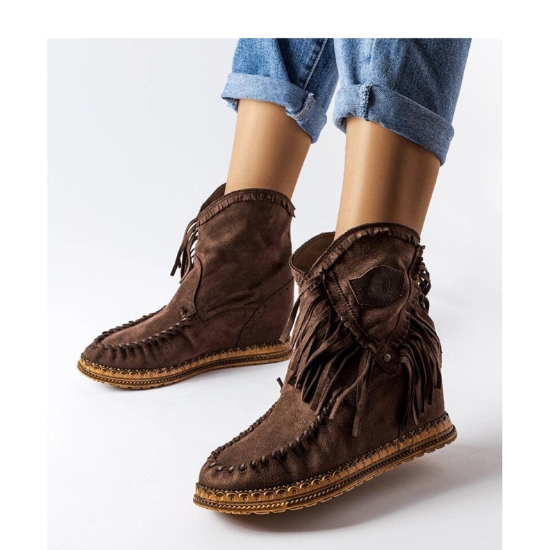 Botas cuña marrones marrón 1