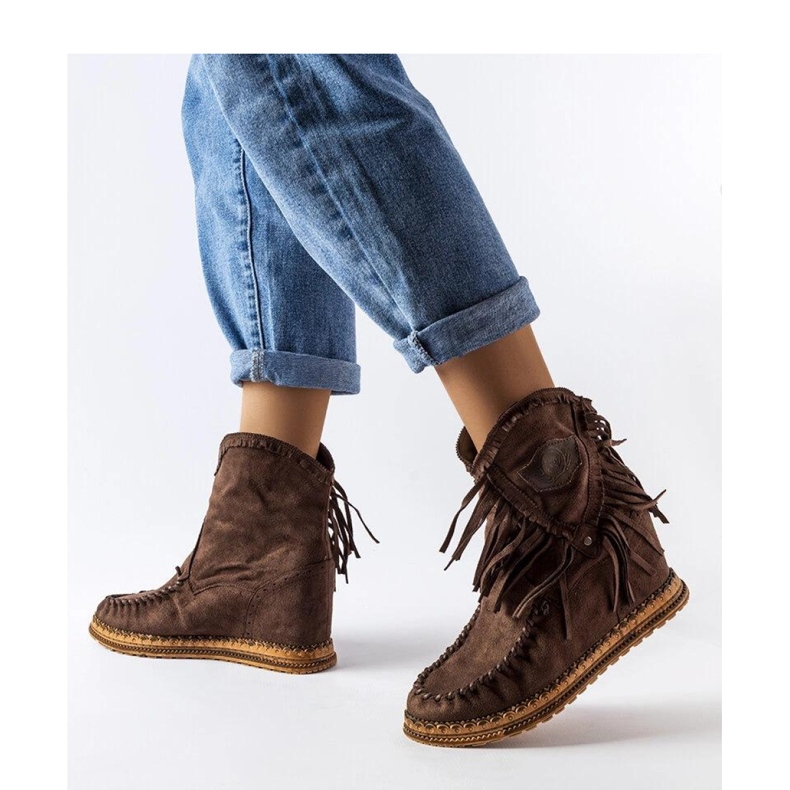 Botas cuña marrones marrón 2