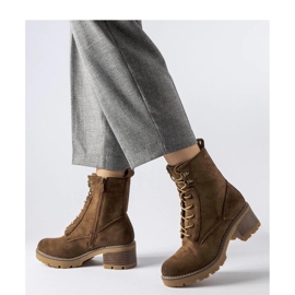 Botines marrones con cordones marrón 2
