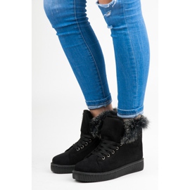 Botas Creepers Con Pelo negro 5