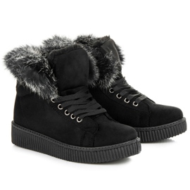 Botas Creepers Con Pelo negro 1