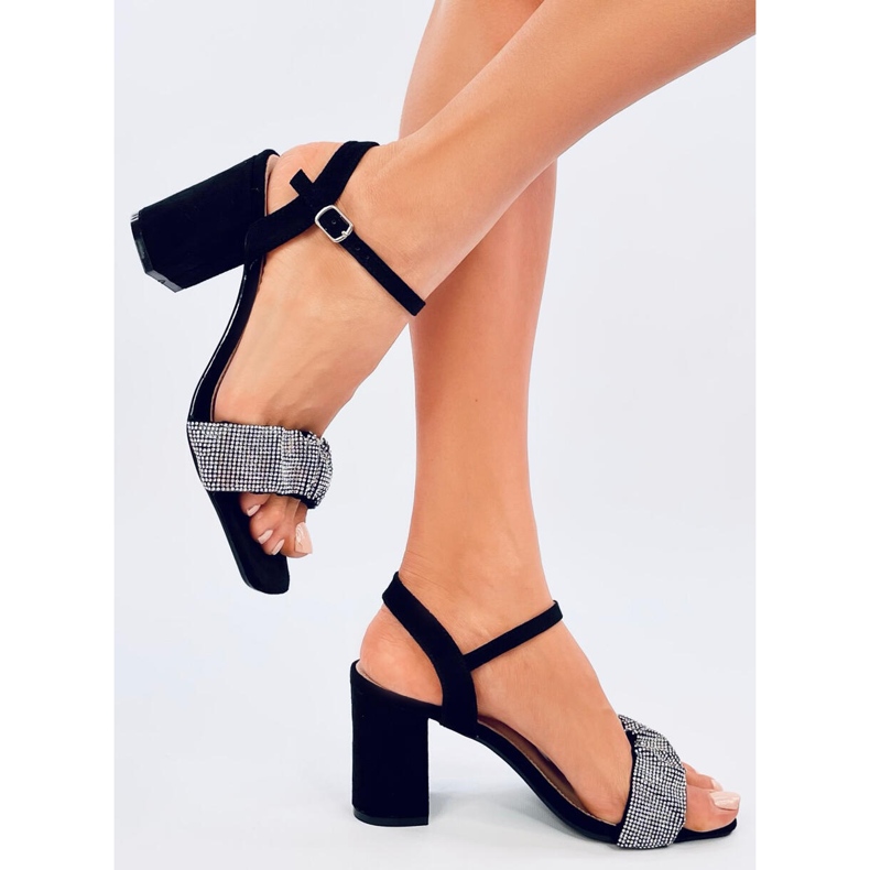 Sandalias negras tacón ancho negro 1