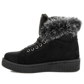 Botas Creepers Con Pelo negro 3