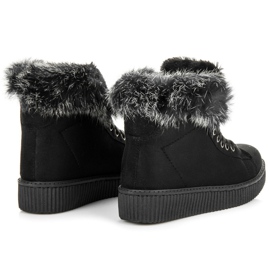 Botas Creepers Con Pelo negro 4