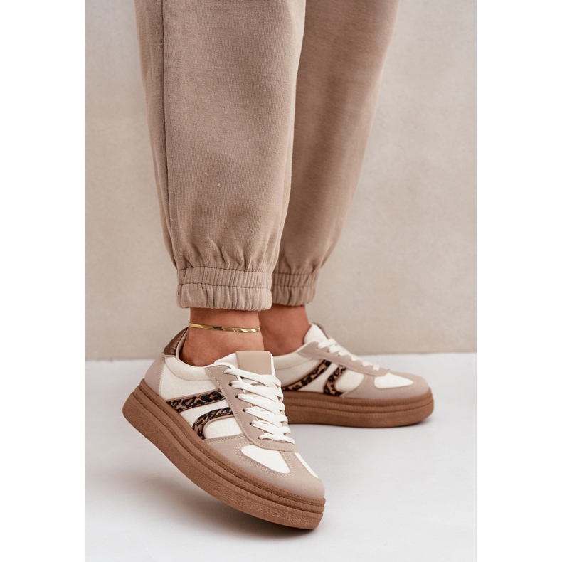 Deportivas Plataforma Modelo 8912 Beige 1