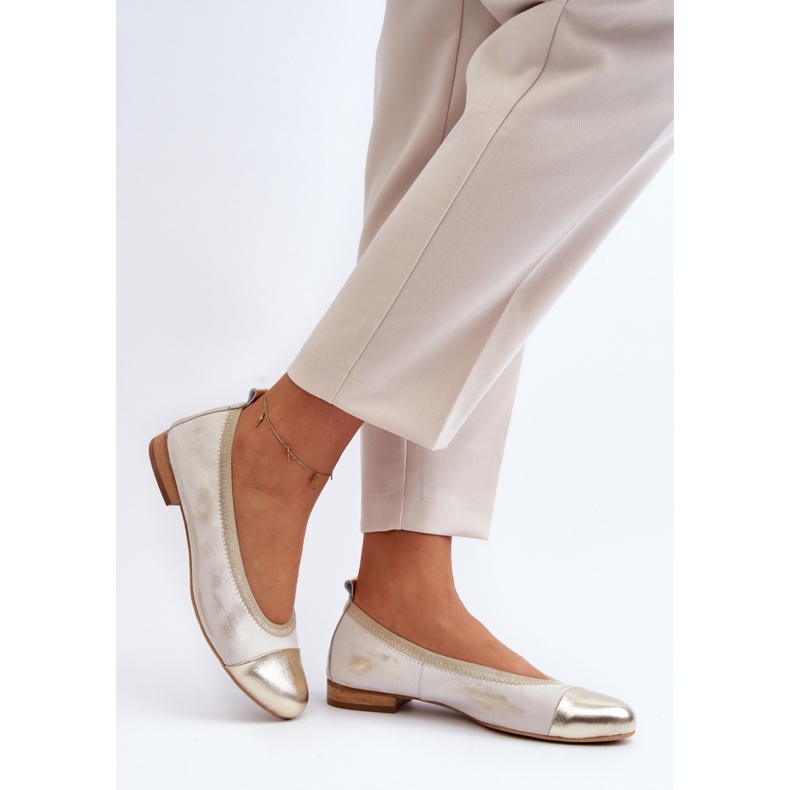 Bailarinas Cómodas Modelo Zazoo 2890/004 Dorado 1