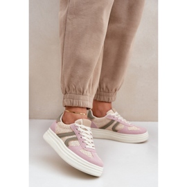 Deportivas Plataforma Modelo 8912 Multicolor rosado 1