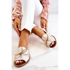 Bailarinas Modelo Nicole 2660/004 Blanco/Oro dorado 2
