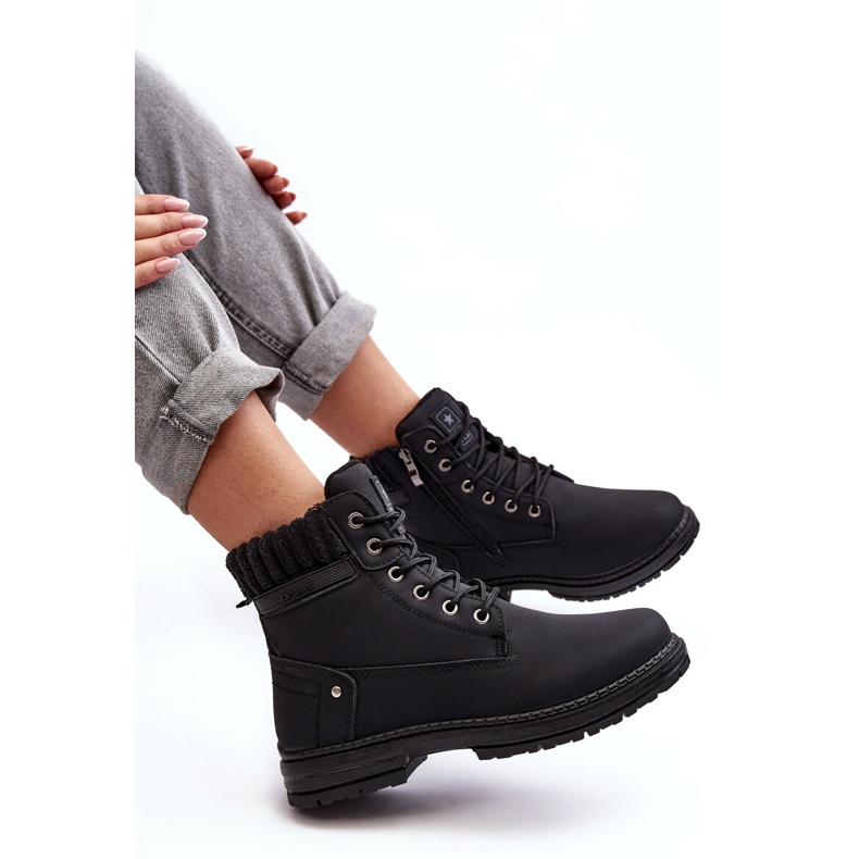 News Cazadores aislados de cuero para mujer Negro 5