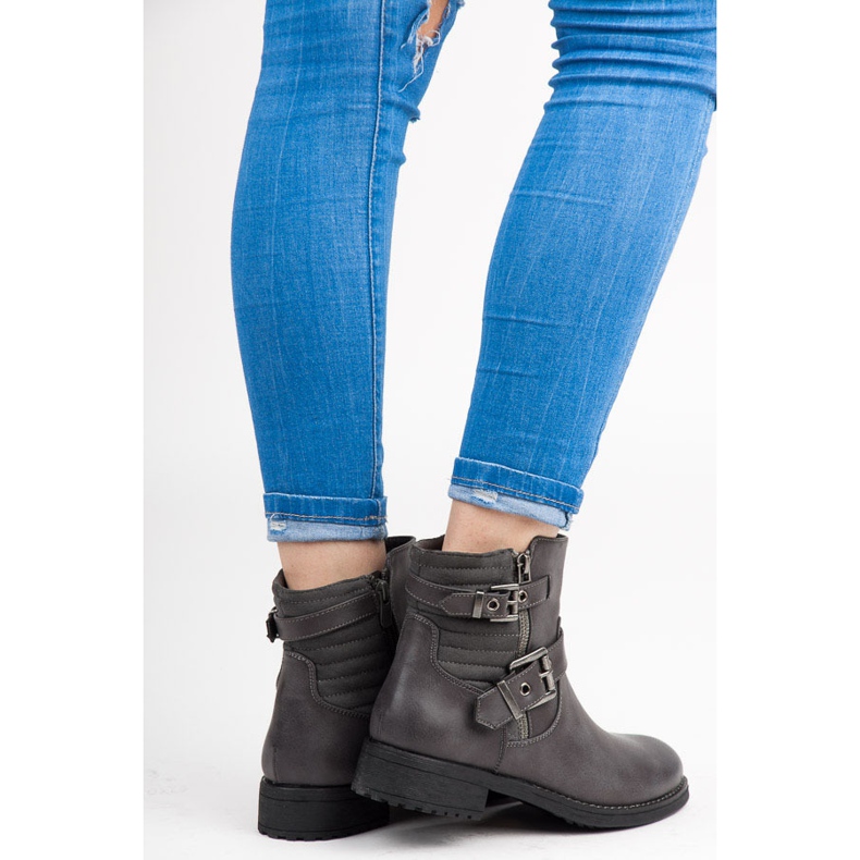 Botas de trabajo con hebilla gris 1