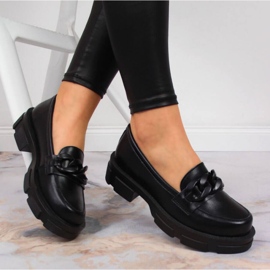 Zapatos de piel con cadena Filippo W PAW252C negro 4