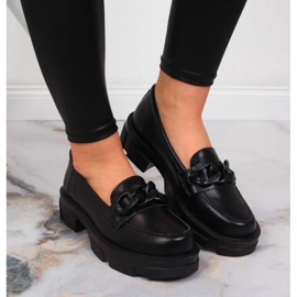 Zapatos de piel con cadena Filippo W PAW252C negro 6