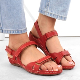 Sandalias piel velcro rojo W Helios 205 6