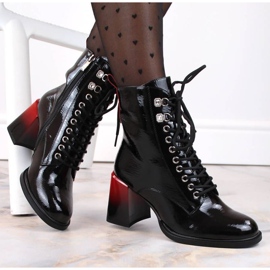 Botines tacón charol D&amp;A S.Barski Premium Collection W OLI225A negro 3