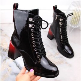 Botines tacón charol D&amp;A S.Barski Premium Collection W OLI225A negro 5