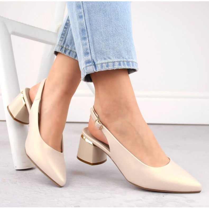 Sandalias amplias elegantes Sergio Leone W SK439A, beige, perla 1