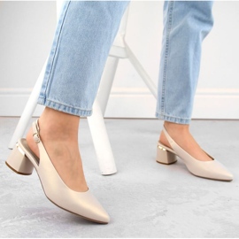 Sandalias amplias elegantes Sergio Leone W SK439A, beige, perla 3