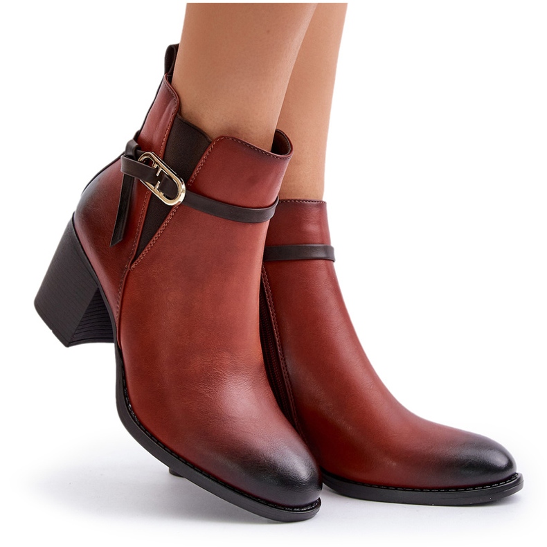 Jezzi Botas de Mujer de Tacón Alto, Aislantes, con Correa, Marrón Zinithia 5 Jezzi Botas de Mujer de Tacón Alto, Aislantes, con Correa, Marrón Zinithia 5