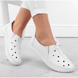 Artiker W HBH66A Zapatos piel calados blanco 3