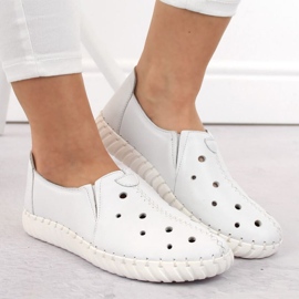 Artiker W HBH66A Zapatos piel calados blanco 4