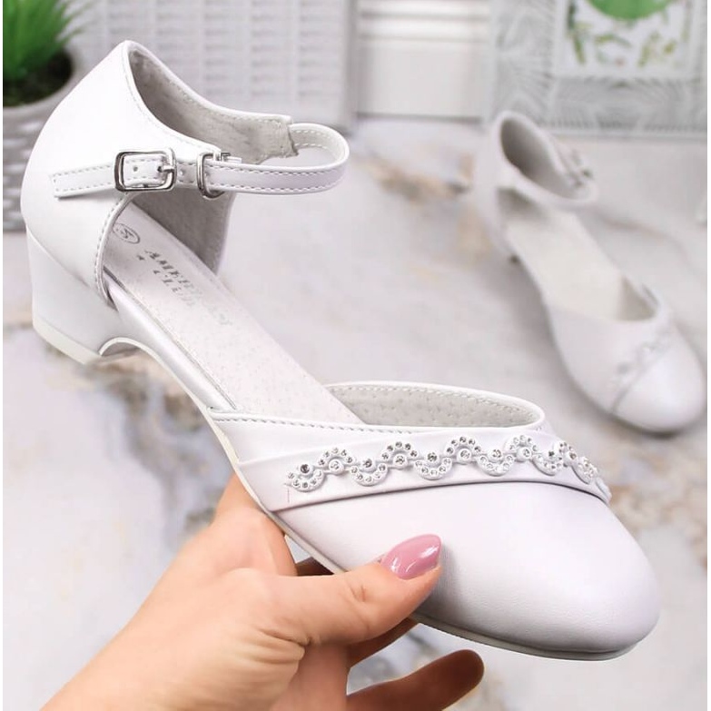 American Club Jr. AM914 bailarinas blancas con gorra blanco 1