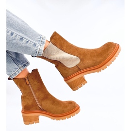 Botas Chelsea con puño tipo jersey caqui beige 6